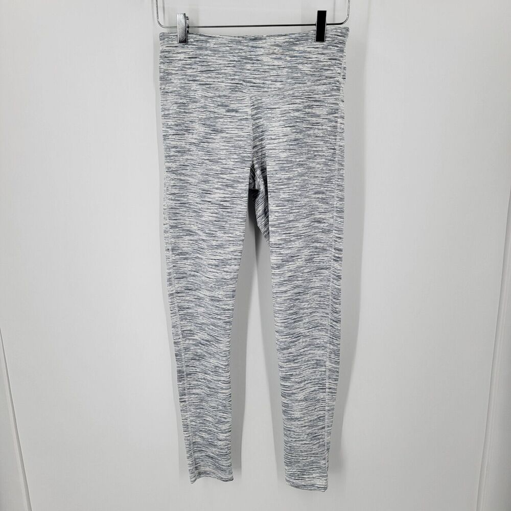 Oalka Yoga Leggings Women's Small Gray Space Dye Compression Yoga Stretch Pants
